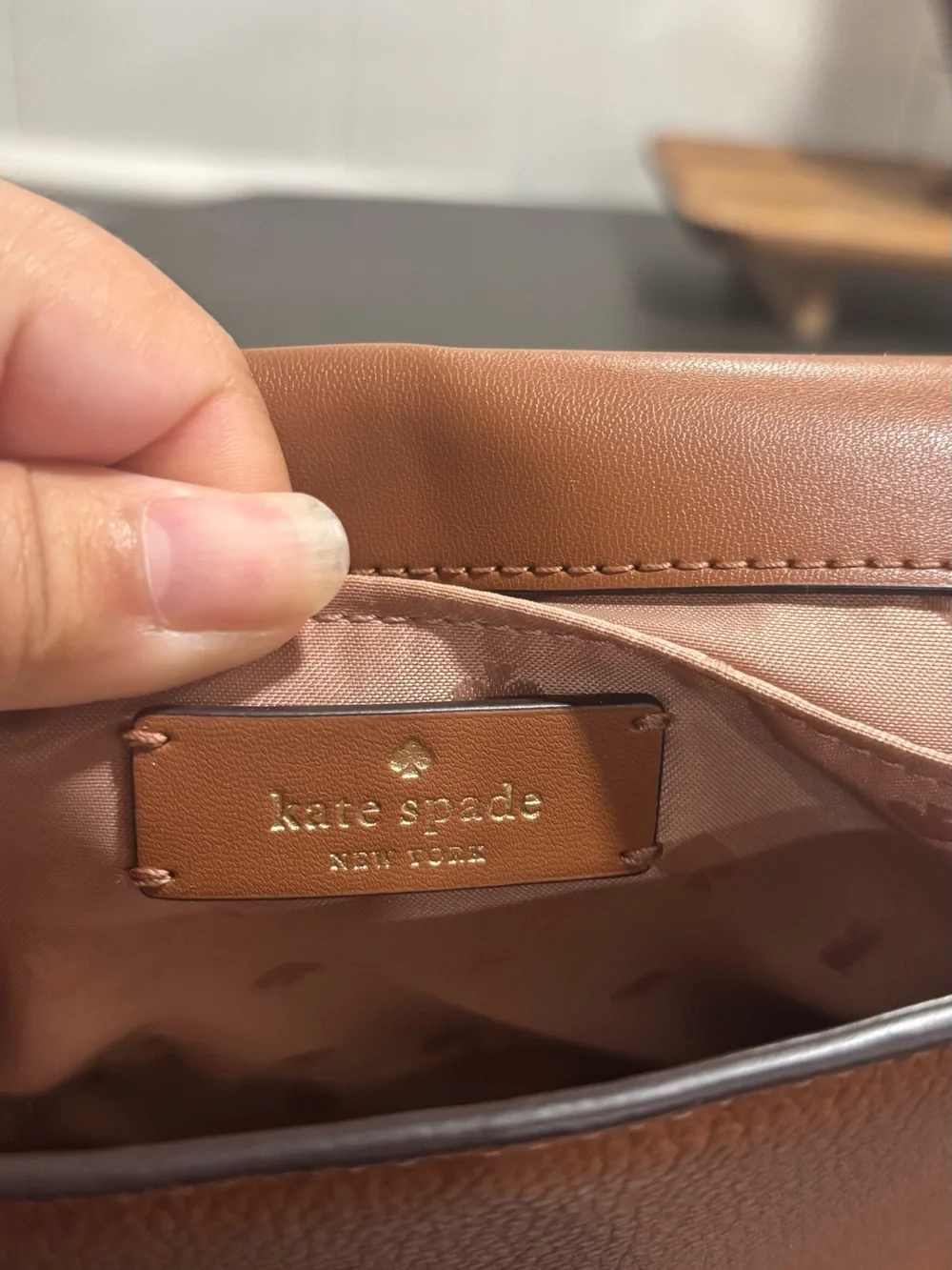 kate spade Brown Pebbled Leather Crossbody Bag